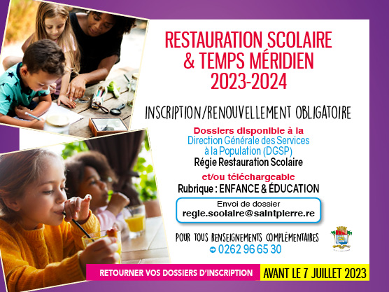 Inscriptions pour la restauration scolaire 2023/2024