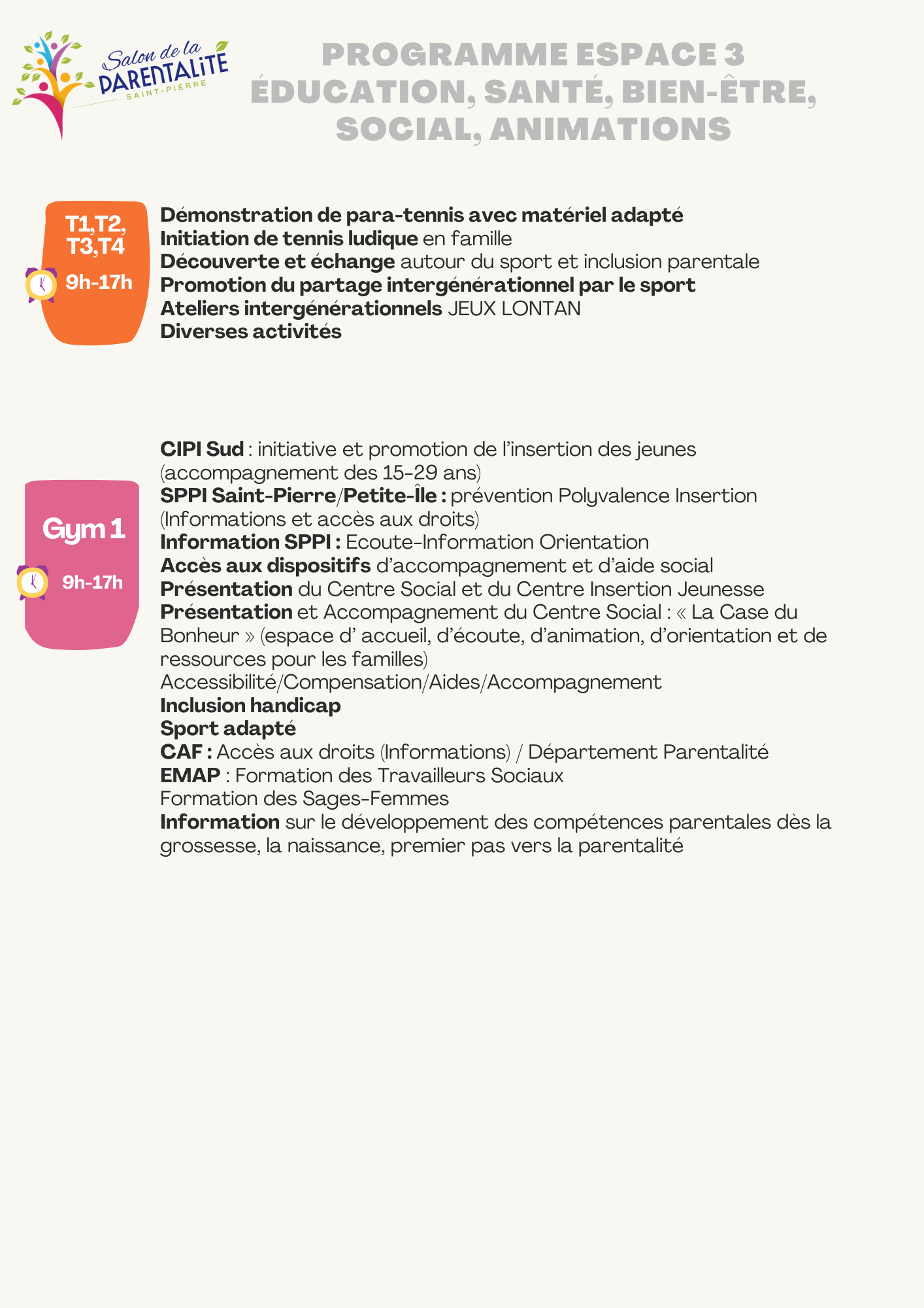 programme espace 3