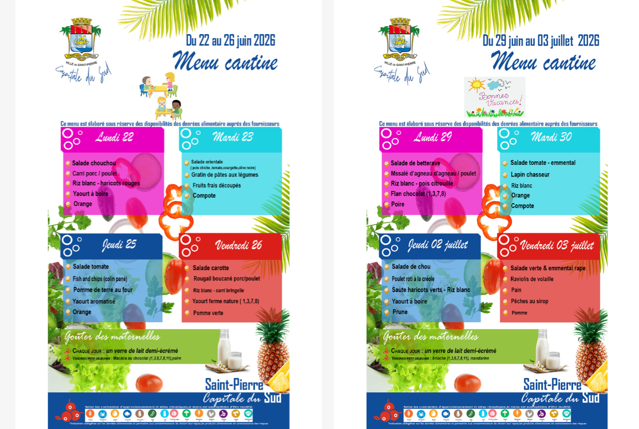 Menus Juin 2026