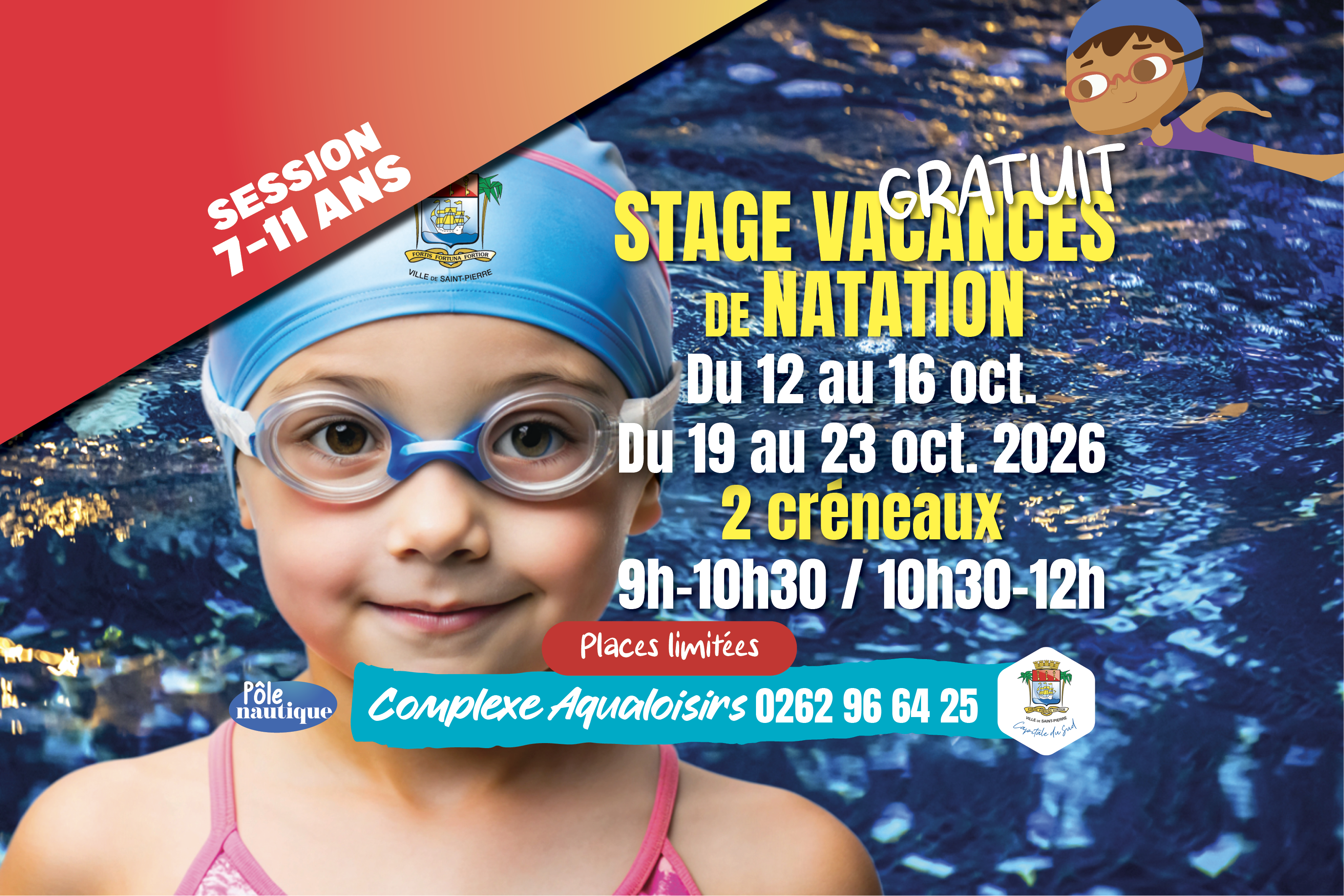 Stage Vacances de Natation –  Public : enfants de 7 à 11 ans
