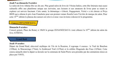 Calendrier des manifestations du mois d'octobre 2023