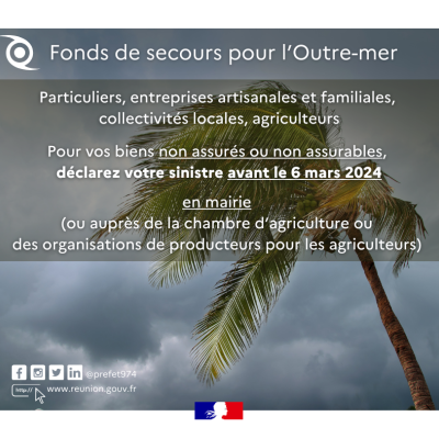 Cyclone Belal : activation du fonds de secours