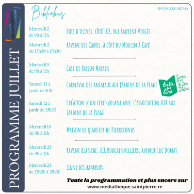 programme médiatèque juillet 2025